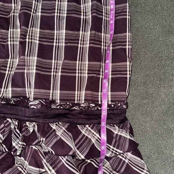 Bebe Purple Plaid Ruffle Mini Skirt Y2K 90s Size 0 - Picture 4 of 6